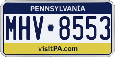 PA license plate MHV8553