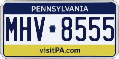 PA license plate MHV8555