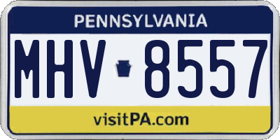 PA license plate MHV8557