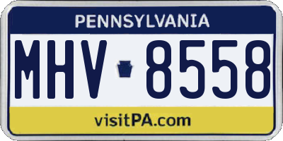 PA license plate MHV8558
