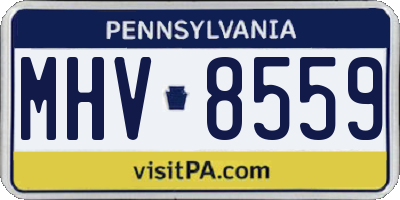 PA license plate MHV8559