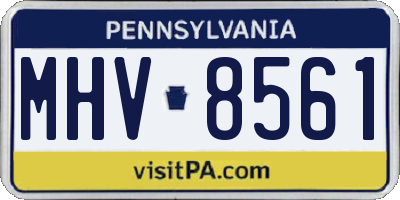 PA license plate MHV8561