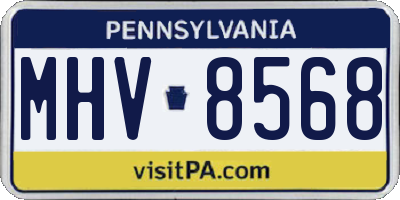 PA license plate MHV8568
