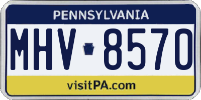 PA license plate MHV8570