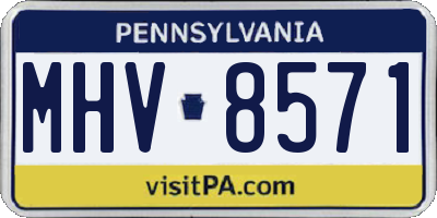PA license plate MHV8571