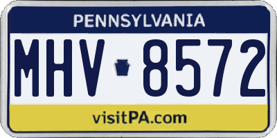 PA license plate MHV8572