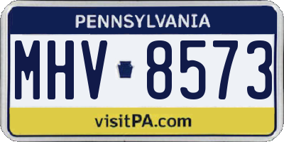 PA license plate MHV8573