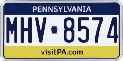 PA license plate MHV8574