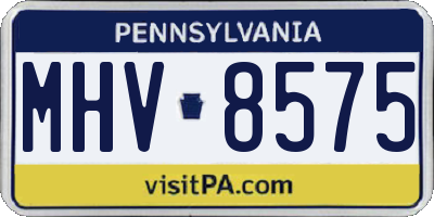 PA license plate MHV8575