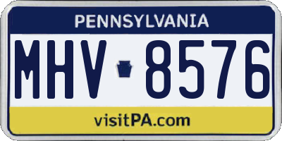 PA license plate MHV8576