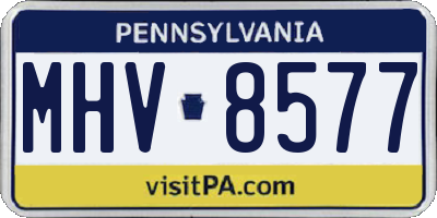 PA license plate MHV8577