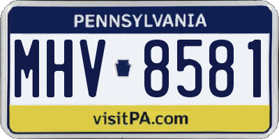 PA license plate MHV8581