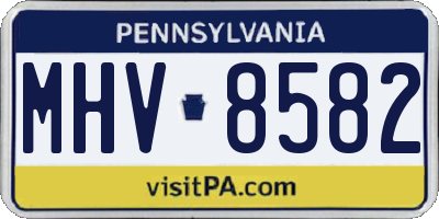 PA license plate MHV8582