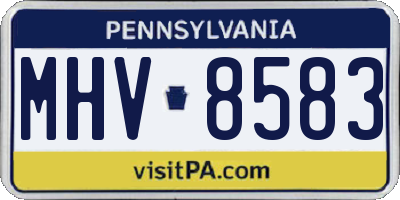 PA license plate MHV8583