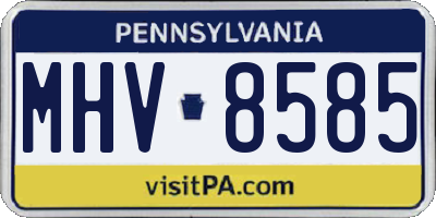 PA license plate MHV8585