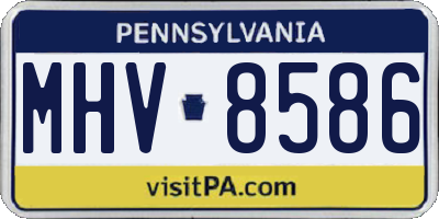 PA license plate MHV8586