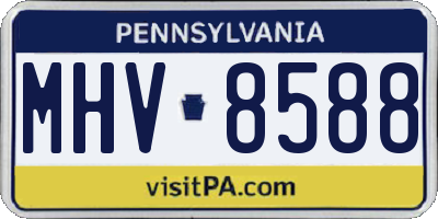 PA license plate MHV8588