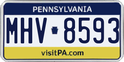 PA license plate MHV8593