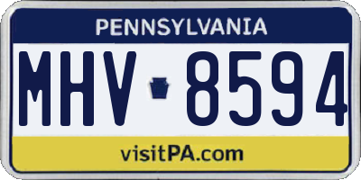 PA license plate MHV8594