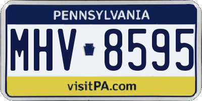 PA license plate MHV8595