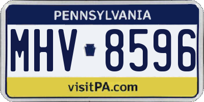 PA license plate MHV8596