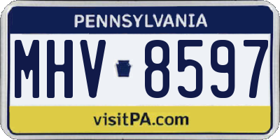 PA license plate MHV8597