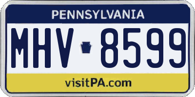 PA license plate MHV8599