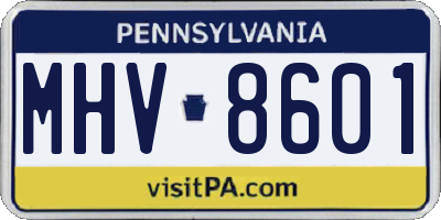 PA license plate MHV8601