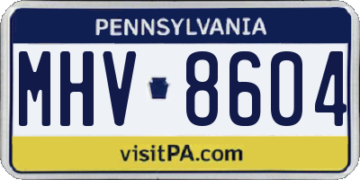 PA license plate MHV8604