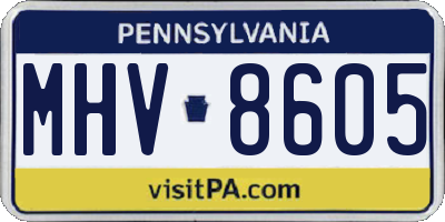 PA license plate MHV8605