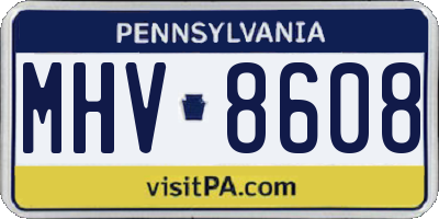 PA license plate MHV8608