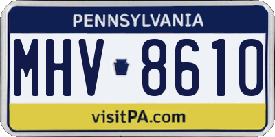 PA license plate MHV8610