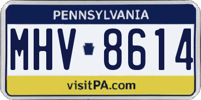 PA license plate MHV8614