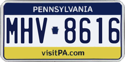 PA license plate MHV8616