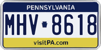 PA license plate MHV8618