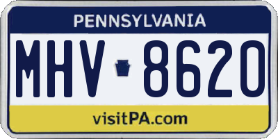 PA license plate MHV8620