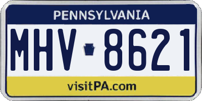 PA license plate MHV8621