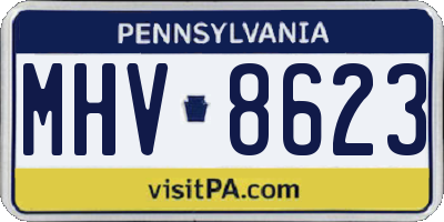 PA license plate MHV8623