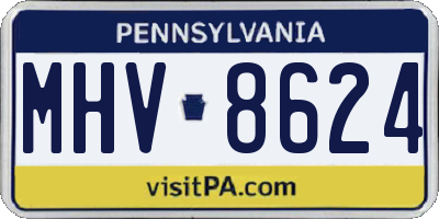 PA license plate MHV8624