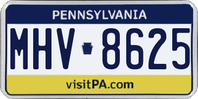 PA license plate MHV8625