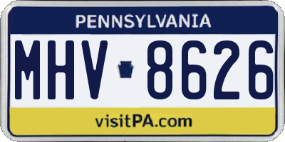 PA license plate MHV8626