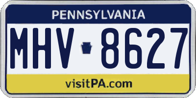 PA license plate MHV8627