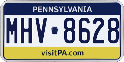 PA license plate MHV8628