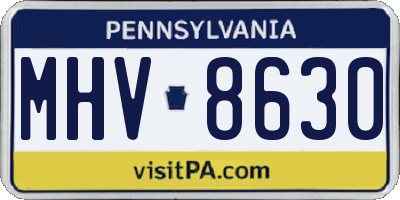PA license plate MHV8630