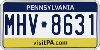 PA license plate MHV8631