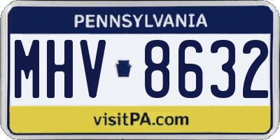 PA license plate MHV8632
