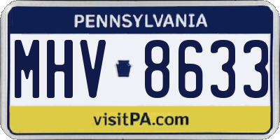 PA license plate MHV8633