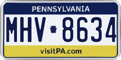 PA license plate MHV8634