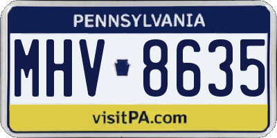 PA license plate MHV8635