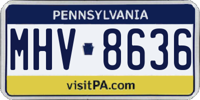 PA license plate MHV8636